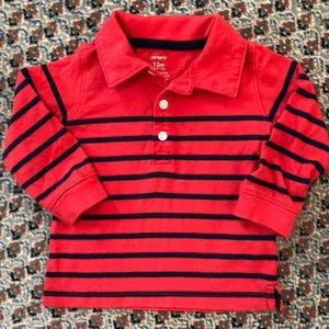 Sale 🎈3/$20 EUC Carter’s Long Sleeve Polo Shirt size 12M